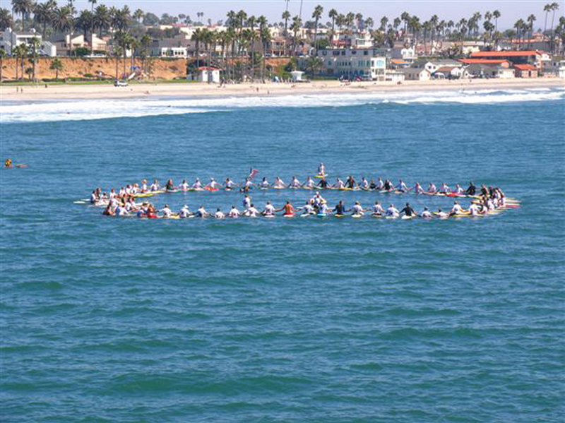 Vietnam Vets paddleout Circle San Diego CA Sept 2007